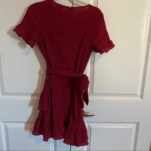Banana Republic Red Ruffle Tie Dress